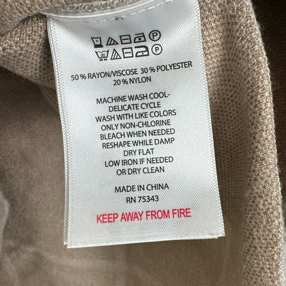 Max Studio Womens Poncho Cape Mock Neck Window Pane Plaid One Size Knit Pullover - Picture 4 of 8